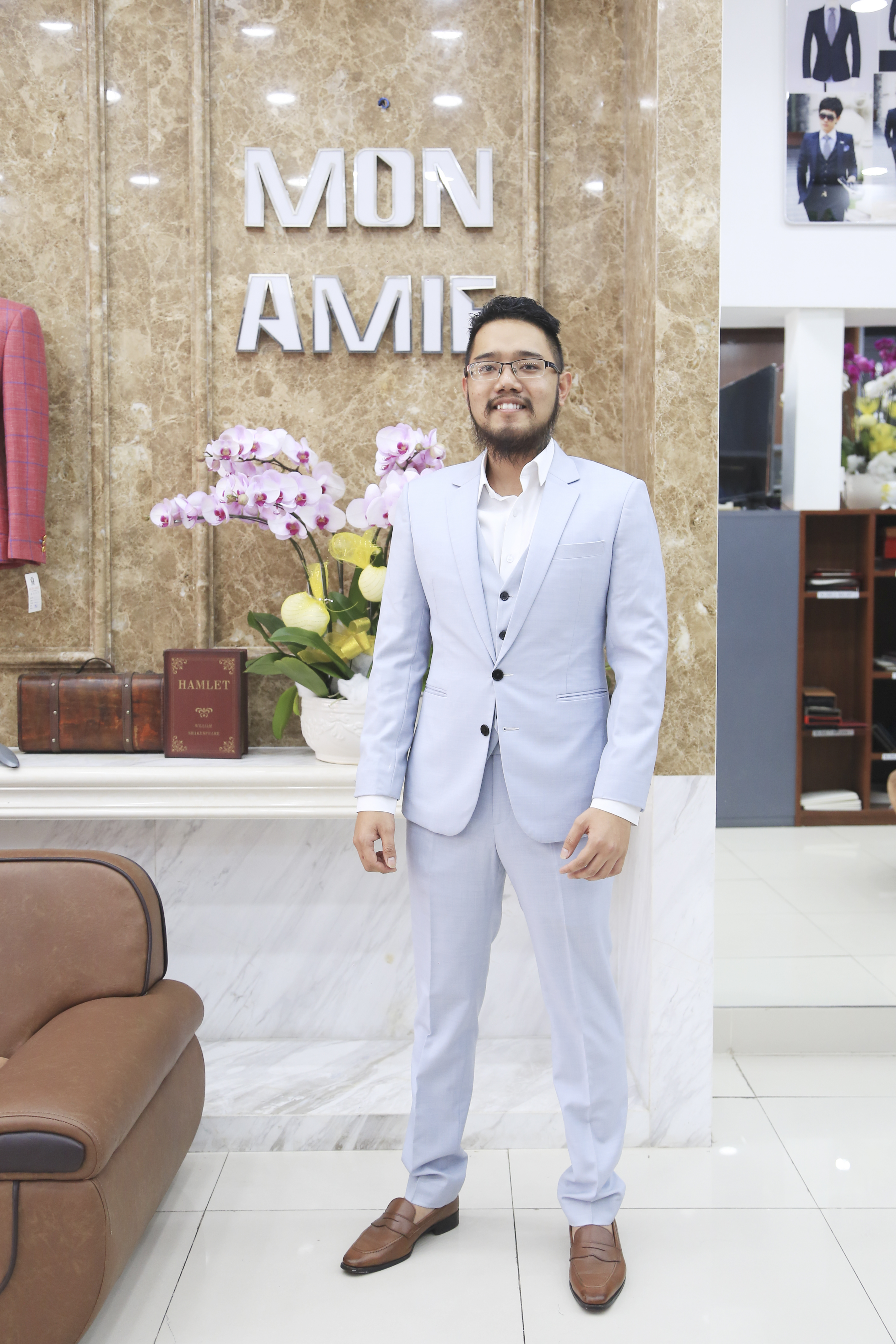 BỘ VEST 3 MẢNH MÀU XÁM